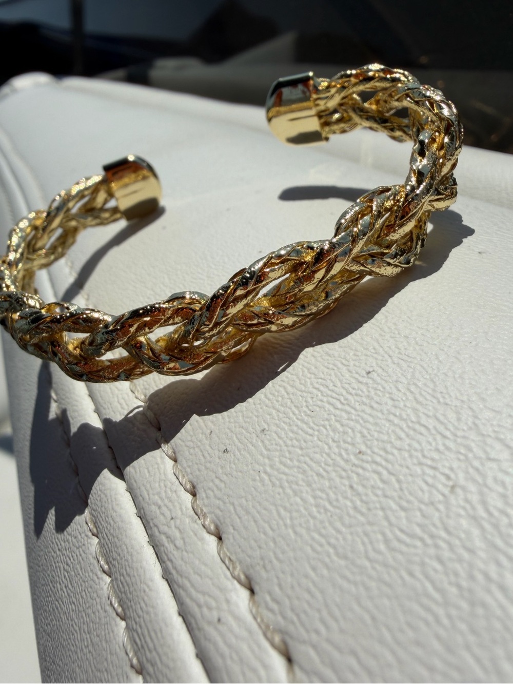Classic Braided Gold PLATED Bracelet CUFF  adjustable NWT